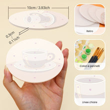 Carica l'immagine nel visualizzatore di Gallery, Set di 6 Sottobicchieri da Dipingere con i numeri (10cm diametro) - Caffé Parigino