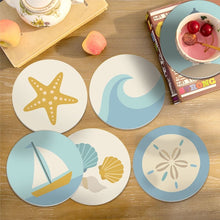 Carica l'immagine nel visualizzatore di Gallery, Set di 6 Sottobicchieri da Dipingere con i numeri (10cm diametro) - Brezza Marina