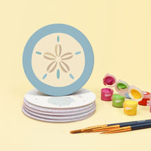 Carica l'immagine nel visualizzatore di Gallery, Set di 6 Sottobicchieri da Dipingere con i numeri (10cm diametro) - Brezza Marina
