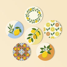 Carica l'immagine nel visualizzatore di Gallery, Set di 6 Sottobicchieri da Dipingere con i numeri (10cm diametro) - Il giardino dei limoni Figured'Art
