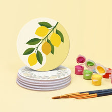 Carica l'immagine nel visualizzatore di Gallery, Set di 6 Sottobicchieri da Dipingere con i numeri (10cm diametro) - Il giardino dei limoni