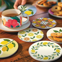Carica l'immagine nel visualizzatore di Gallery, Set di 6 Sottobicchieri da Dipingere con i numeri (10cm diametro) - Il giardino dei limoni