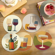 Carica l'immagine nel visualizzatore di Gallery, Set di 6 Sottobicchieri da Dipingere con i numeri (10cm diametro) - Degustazione di vino