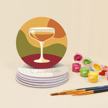 Carica l'immagine nel visualizzatore di Gallery, Set di 6 Sottobicchieri da Dipingere con i numeri (10cm diametro) - Degustazione di vino