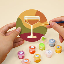 Carica l'immagine nel visualizzatore di Gallery, Set di 6 Sottobicchieri da Dipingere con i numeri (10cm diametro) - Degustazione di vino
