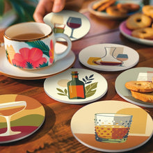 Carica l'immagine nel visualizzatore di Gallery, Set di 6 Sottobicchieri da Dipingere con i numeri (10cm diametro) - Degustazione di vino