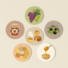 Carica l'immagine nel visualizzatore di Gallery, Set di 6 Sottobicchieri da Dipingere con i numeri (10cm diametro) - Aperitivo Mediterraneo Figured'Art