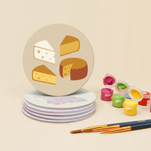 Carica l'immagine nel visualizzatore di Gallery, Set di 6 Sottobicchieri da Dipingere con i numeri (10cm diametro) - Aperitivo Mediterraneo