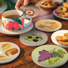 Carica l'immagine nel visualizzatore di Gallery, Set di 6 Sottobicchieri da Dipingere con i numeri (10cm diametro) - Aperitivo Mediterraneo