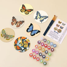 Carica l'immagine nel visualizzatore di Gallery, Set di 6 Sottobicchieri da Dipingere con i numeri (10cm diametro) - Ali di Primavera