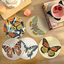 Carica l'immagine nel visualizzatore di Gallery, Set di 6 Sottobicchieri da Dipingere con i numeri (10cm diametro) - Ali di Primavera