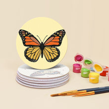 Carica l'immagine nel visualizzatore di Gallery, Set di 6 Sottobicchieri da Dipingere con i numeri (10cm diametro) - Ali di Primavera
