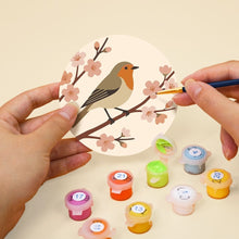 Carica l'immagine nel visualizzatore di Gallery, Set di 6 Sottobicchieri da Dipingere con i numeri (10cm diametro) - Canto tra i fiori