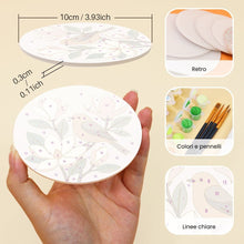 Carica l'immagine nel visualizzatore di Gallery, Set di 6 Sottobicchieri da Dipingere con i numeri (10cm diametro) - Canto tra i fiori