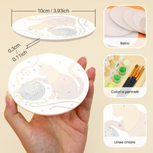 Carica l'immagine nel visualizzatore di Gallery, Set di 6 Sottobicchieri da Dipingere con i numeri (10cm diametro) - Vita da gatto