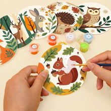 Carica l'immagine nel visualizzatore di Gallery, Set di 6 Sottobicchieri da Dipingere con i numeri (10cm diametro) - Amici del Bosco
