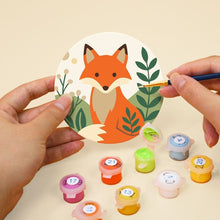 Carica l'immagine nel visualizzatore di Gallery, Set di 6 Sottobicchieri da Dipingere con i numeri (10cm diametro) - Amici del Bosco