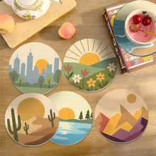 Carica l'immagine nel visualizzatore di Gallery, Set di 6 Sottobicchieri da Dipingere con i numeri (10cm diametro) - Orizzonti Naturali