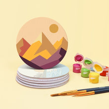 Carica l'immagine nel visualizzatore di Gallery, Set di 6 Sottobicchieri da Dipingere con i numeri (10cm diametro) - Orizzonti Naturali