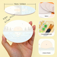 Carica l'immagine nel visualizzatore di Gallery, Set di 6 Sottobicchieri da Dipingere con i numeri (10cm diametro) - Orizzonti Naturali