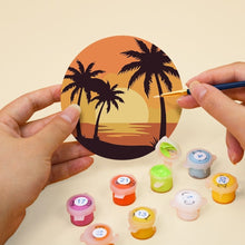 Carica l'immagine nel visualizzatore di Gallery, Set di 6 Sottobicchieri da Dipingere con i numeri (10cm diametro) - Orizzonti al tramonto