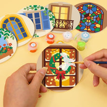 Carica l'immagine nel visualizzatore di Gallery, Set di 6 Sottobicchieri da Dipingere con i numeri (10cm diametro) - Finestre Incantate