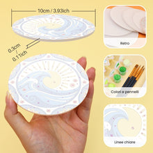 Carica l'immagine nel visualizzatore di Gallery, Set di 6 Sottobicchieri da Dipingere con i numeri (10cm diametro) - Motivi Mediterranei