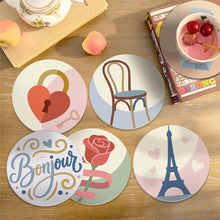 Carica l'immagine nel visualizzatore di Gallery, Set di 6 Sottobicchieri da Dipingere con i numeri (10cm diametro) - Bonjour Paris