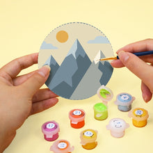 Carica l'immagine nel visualizzatore di Gallery, Set di 6 Sottobicchieri da Dipingere con i numeri (10cm diametro) - Orizzonti Incantati