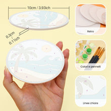 Carica l'immagine nel visualizzatore di Gallery, Set di 6 Sottobicchieri da Dipingere con i numeri (10cm diametro) - Orizzonti Incantati
