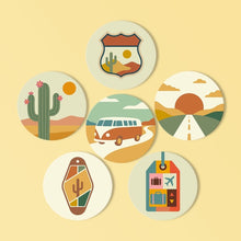 Carica l'immagine nel visualizzatore di Gallery, Set di 6 Sottobicchieri da Dipingere con i numeri (10cm diametro) - Viaggio nel Deserto Figured'Art