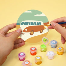 Carica l'immagine nel visualizzatore di Gallery, Set di 6 Sottobicchieri da Dipingere con i numeri (10cm diametro) - Viaggio nel Deserto