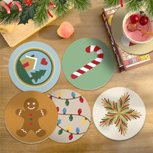 Carica l'immagine nel visualizzatore di Gallery, Set di 6 Sottobicchieri da Dipingere con i numeri (10cm diametro) - Magia di Natale