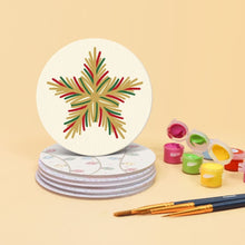 Carica l'immagine nel visualizzatore di Gallery, Set di 6 Sottobicchieri da Dipingere con i numeri (10cm diametro) - Magia di Natale