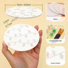 Carica l'immagine nel visualizzatore di Gallery, Set di 6 Sottobicchieri da Dipingere con i numeri (10cm diametro) - Magia di Natale
