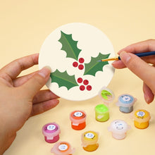 Carica l'immagine nel visualizzatore di Gallery, Set di 6 Sottobicchieri da Dipingere con i numeri (10cm diametro) - Fogliame festivo