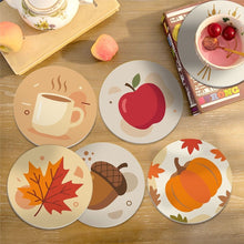 Carica l'immagine nel visualizzatore di Gallery, Set di 6 Sottobicchieri da Dipingere con i numeri (10cm diametro) - Autunno accogliente