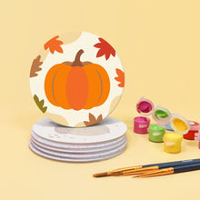 Carica l'immagine nel visualizzatore di Gallery, Set di 6 Sottobicchieri da Dipingere con i numeri (10cm diametro) - Autunno accogliente