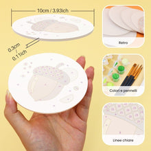 Carica l'immagine nel visualizzatore di Gallery, Set di 6 Sottobicchieri da Dipingere con i numeri (10cm diametro) - Autunno accogliente