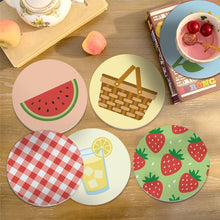 Carica l'immagine nel visualizzatore di Gallery, Set di 6 Sottobicchieri da Dipingere con i numeri (10cm diametro) - Picnic estivo