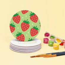 Carica l'immagine nel visualizzatore di Gallery, Set di 6 Sottobicchieri da Dipingere con i numeri (10cm diametro) - Picnic estivo