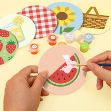 Carica l'immagine nel visualizzatore di Gallery, Set di 6 Sottobicchieri da Dipingere con i numeri (10cm diametro) - Picnic estivo