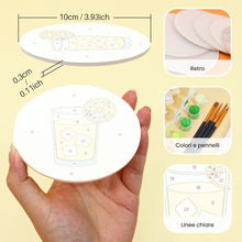 Carica l'immagine nel visualizzatore di Gallery, Set di 6 Sottobicchieri da Dipingere con i numeri (10cm diametro) - Picnic estivo