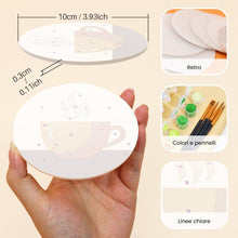 Carica l'immagine nel visualizzatore di Gallery, Set di 6 Sottobicchieri da Dipingere con i numeri (10cm diametro) - Rituali accoglienti
