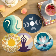 Carica l'immagine nel visualizzatore di Gallery, Set di 6 Sottobicchieri da Dipingere con i numeri (10cm diametro) - Equilibrio zen