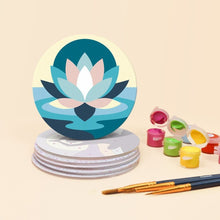 Carica l'immagine nel visualizzatore di Gallery, Set di 6 Sottobicchieri da Dipingere con i numeri (10cm diametro) - Equilibrio zen
