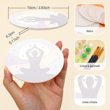 Carica l'immagine nel visualizzatore di Gallery, Set di 6 Sottobicchieri da Dipingere con i numeri (10cm diametro) - Equilibrio zen
