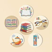 Carica l'immagine nel visualizzatore di Gallery, Set di 6 Sottobicchieri da Dipingere con i numeri (10cm diametro) - Book Lover Figured'Art
