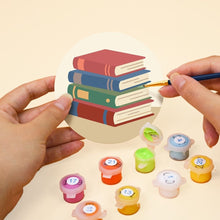 Carica l'immagine nel visualizzatore di Gallery, Set di 6 Sottobicchieri da Dipingere con i numeri (10cm diametro) - Book Lover