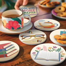 Carica l'immagine nel visualizzatore di Gallery, Set di 6 Sottobicchieri da Dipingere con i numeri (10cm diametro) - Book Lover